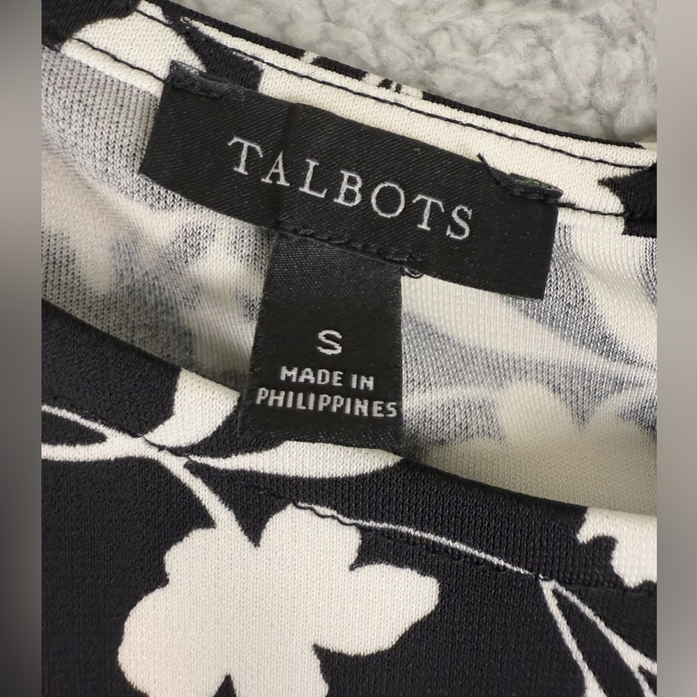 Talbots black and white sleeveless tank dress spandex blend preowned size small - Picture 4 of 9